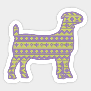 Boer Goat with Blue Green Southwest Aztec Pattern Sticker